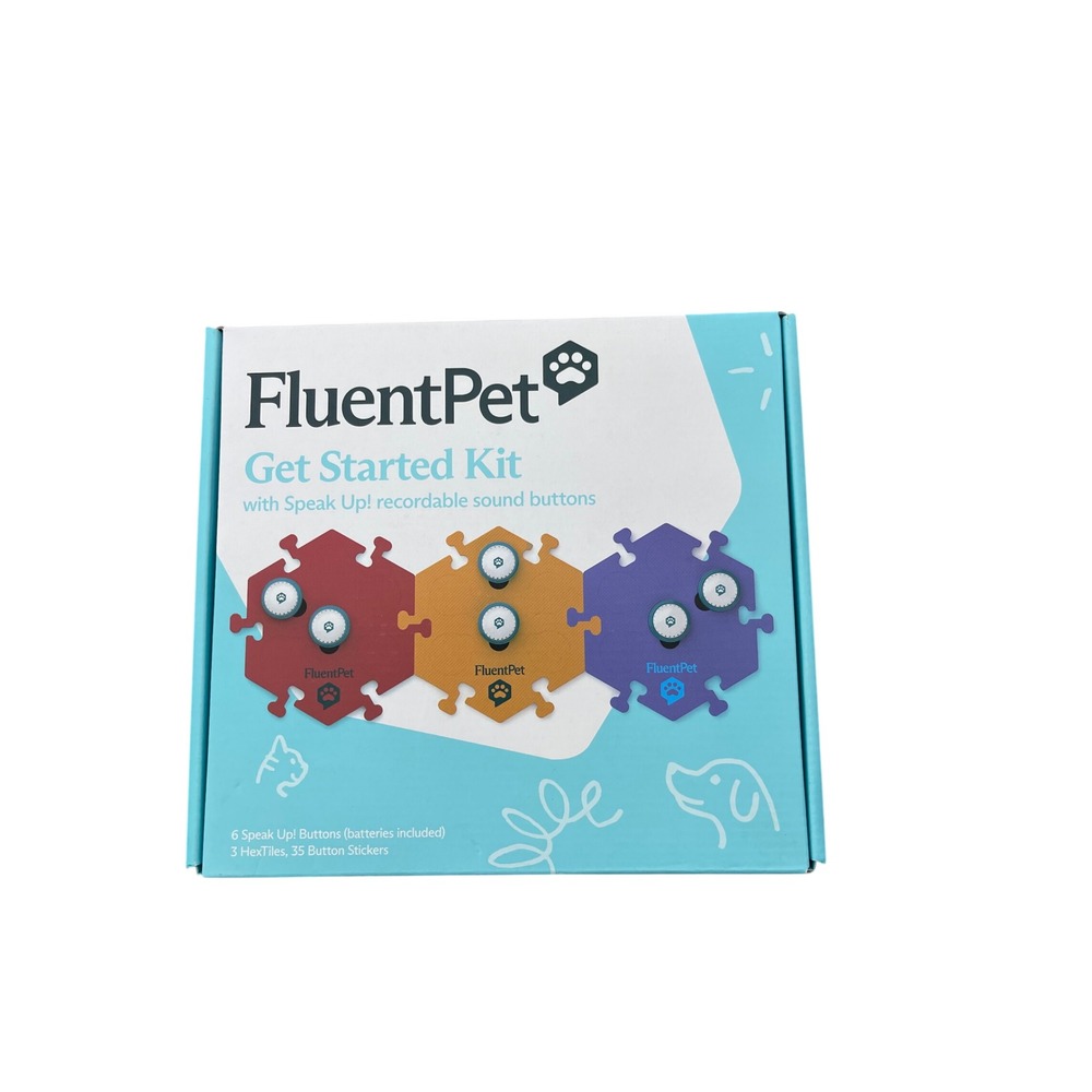 FluentPet Speak Up Get Started Kit Recordable Sound Buttons 6 Buttons 3 HexTiles